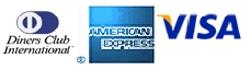 We accept all major credit cards including Diners Club - American Express - VISA and Master Card